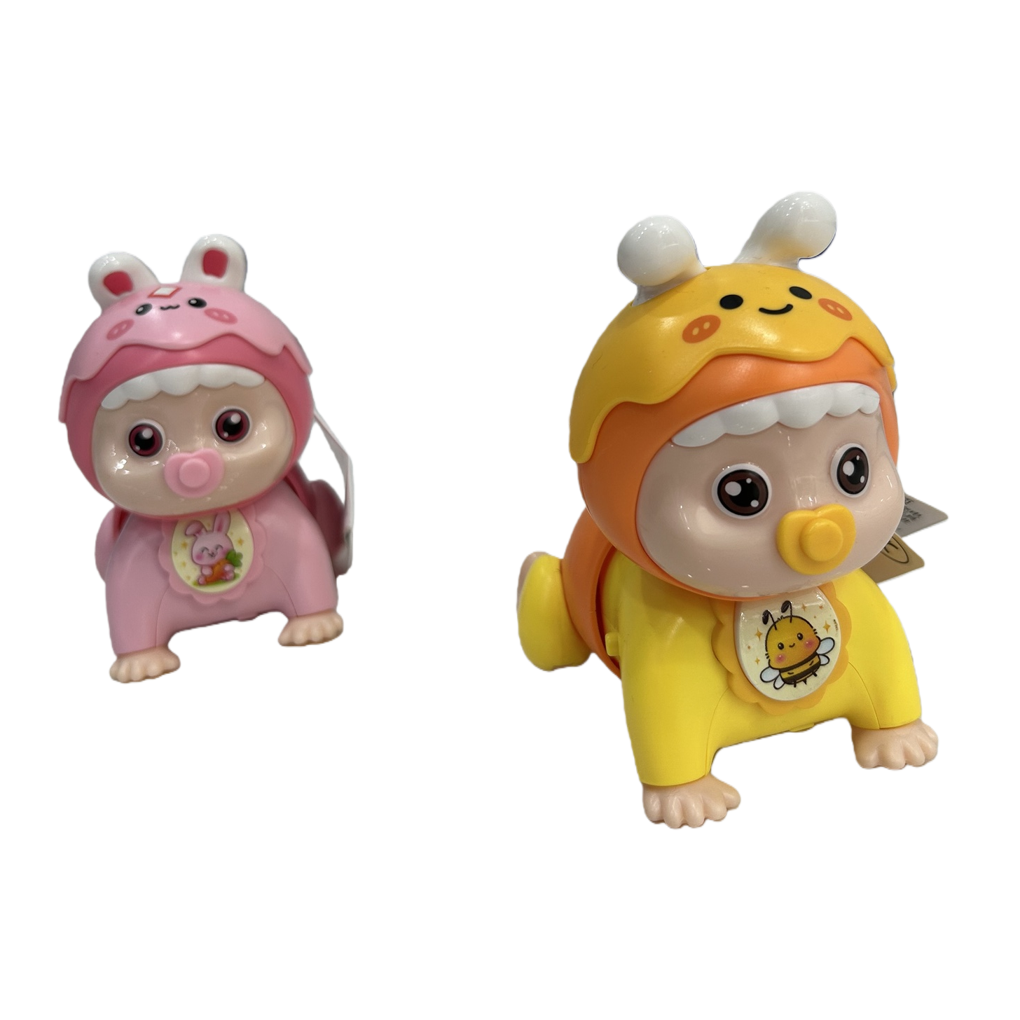 Yellow and pink cartoon baby toys, safe, non-toxic, educational and early warning bells Item Picture