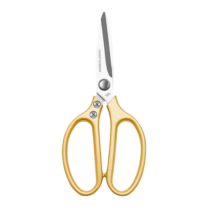 Golden handle scissors, stainless steel sharp, household fabric cutting, paper-cutting, multi-functional gardening scissors Item Picture