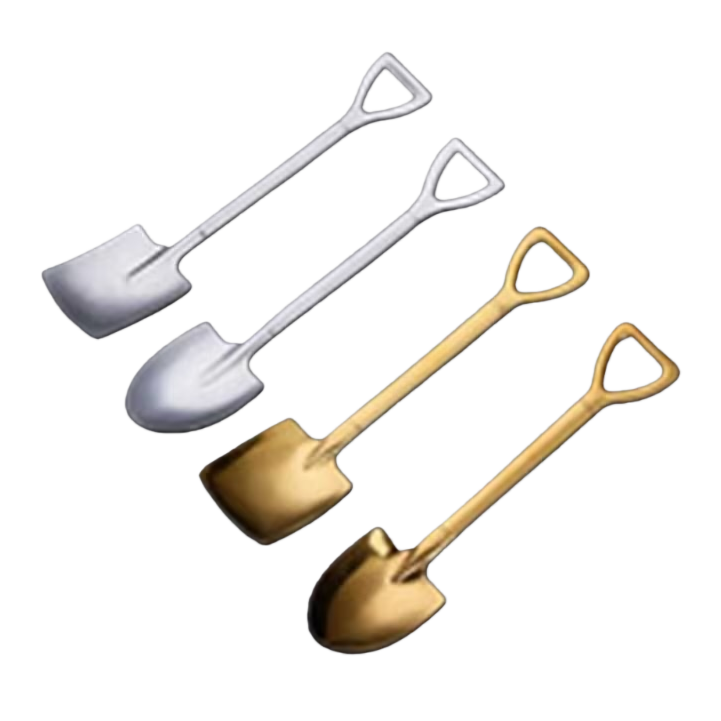 Silver and gold small shovel tableware set, kitchen baking dessert picking tools Item Picture