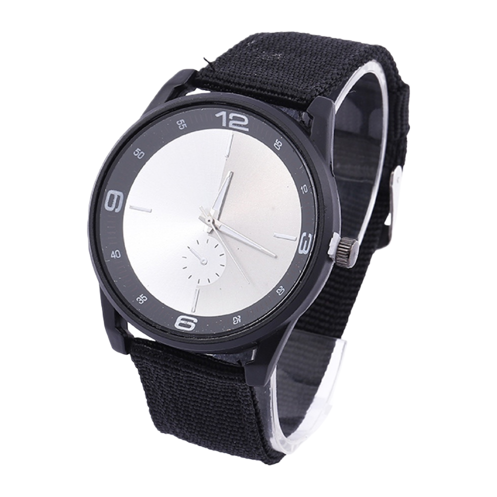 Black strap men's quartz watch, simple business casual, waterproof and luminous Item Picture