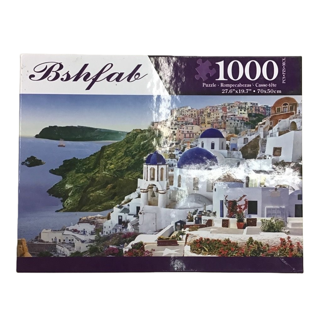 ألف قطعة من أحجية من الجدار الأبيض الأزرق Item Picture
