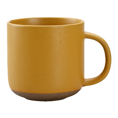 Yellow ceramic cup, simple household water cup, heat-resistant underglaze colored mug, 350ml Item Picture