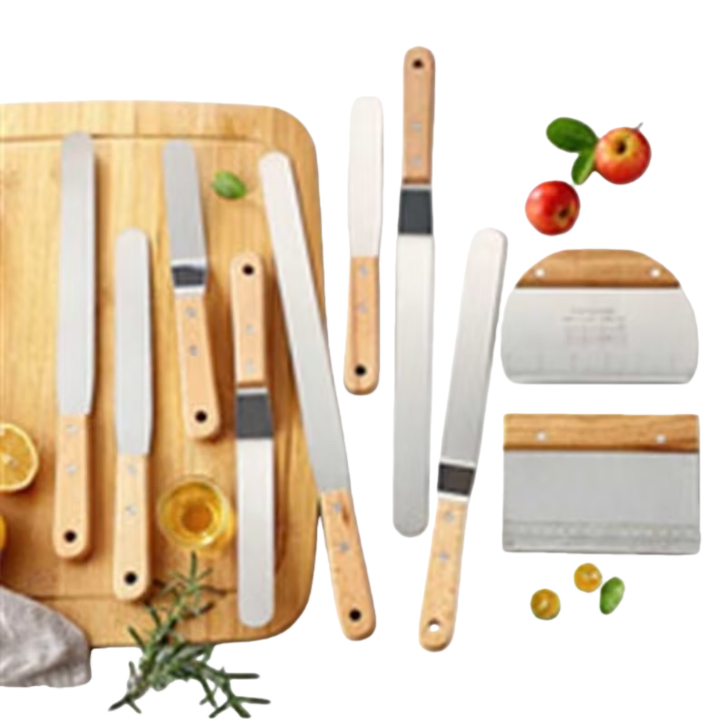 Wooden handle scraper set, stainless steel blade, multi-functional wall paint cleaning tool Item Picture