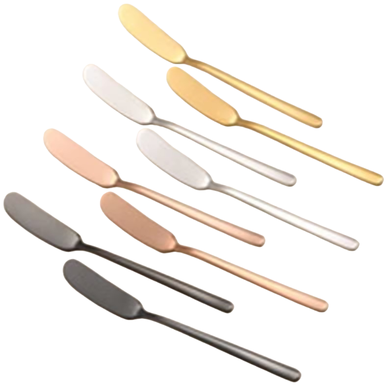 Multi-color metal butter knife kitchen stainless steel butter cutting tool set Item Picture