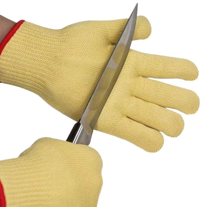 Yellow cut-resistant gloves, thickened wear-resistant protective gloves specially designed for holding knives Item Picture