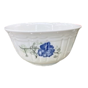 White porcelain bowl, blue flower and green vine pattern household tableware serving rice bowl Item Picture