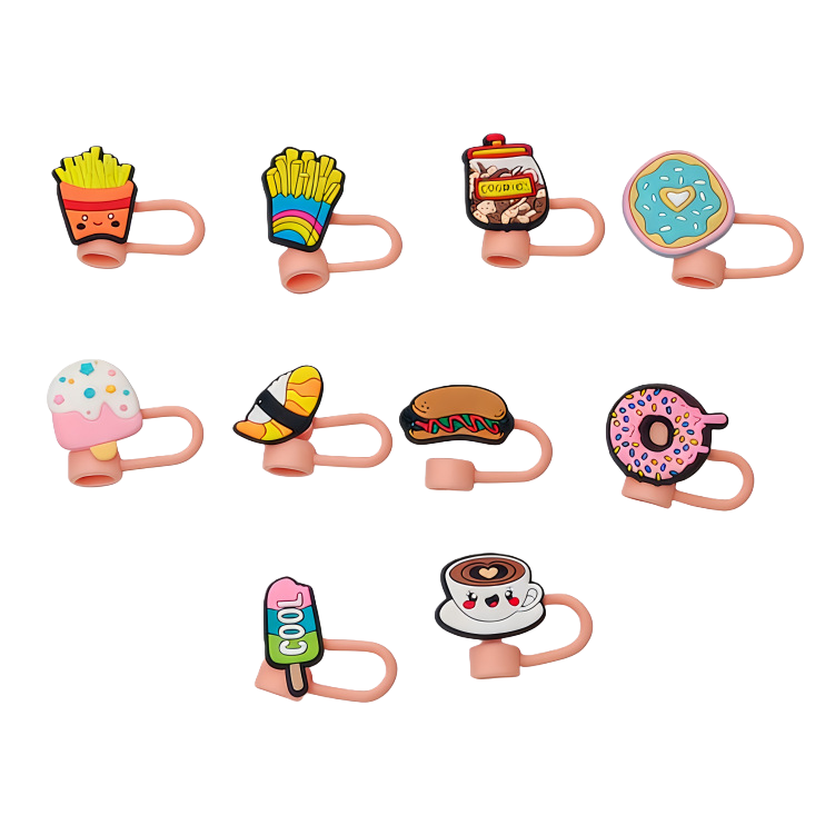 Colored silicone food-shaped straw cap Item Picture