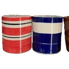 Red and white striped ceramic cups, blue and white striped creative mugs, household and office water cups Item Picture
