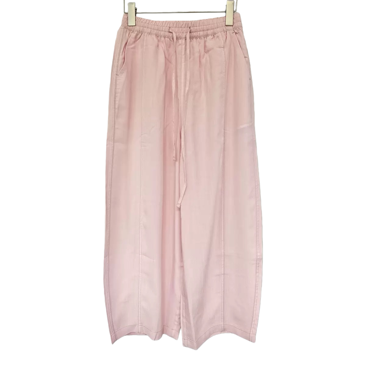 Pink Tencel 9-inch pants, high-waisted, slimming, breathable and casual trousers Item Picture