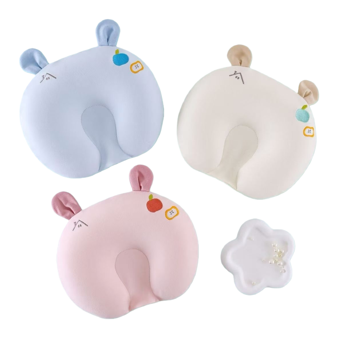 تطريز بالتفاح من ثلاث ألوان من الآذان المقومة بالرضع الملونين Item Picture