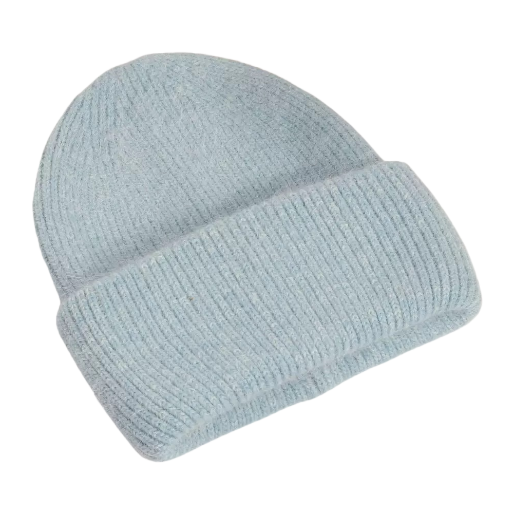 Light blue pure cotton knitted cap, unisex warm woolen cap Item Picture