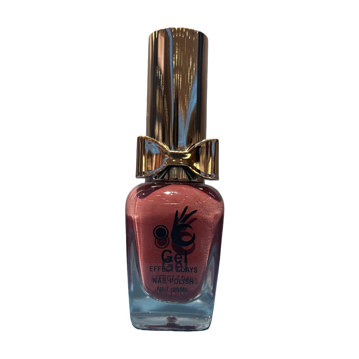 Golden bow decoration pink glitter nail polish Gel EFFECT, 7 days of long-lasting bright color, 20ml Item Picture