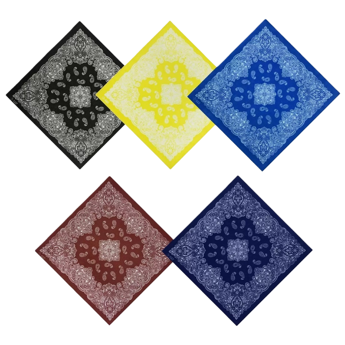 The five-color Paisley patterned silk handkerchief is light, breathable, fashionable and versatile Item Picture