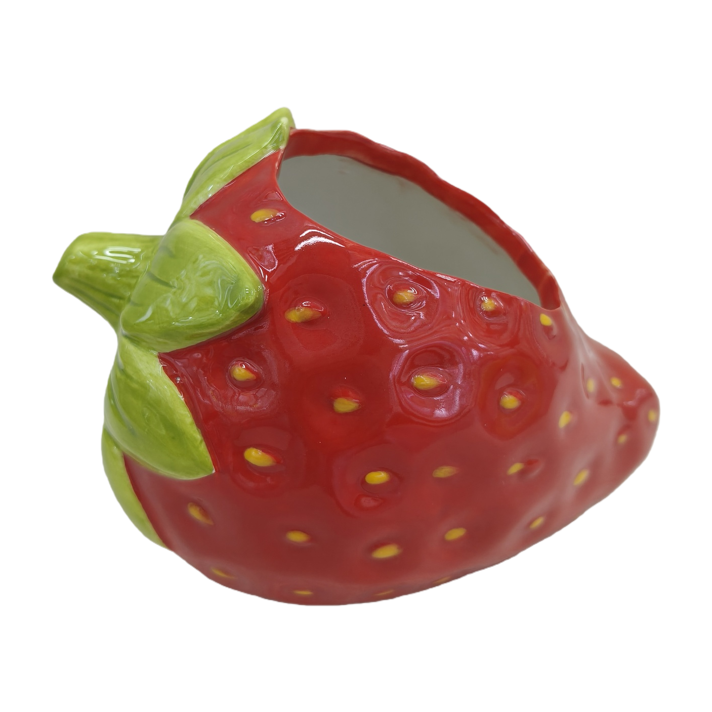 Red strawberry-shaped ceramic flowerpot for home balcony desktop succulent plant POTS Item Picture