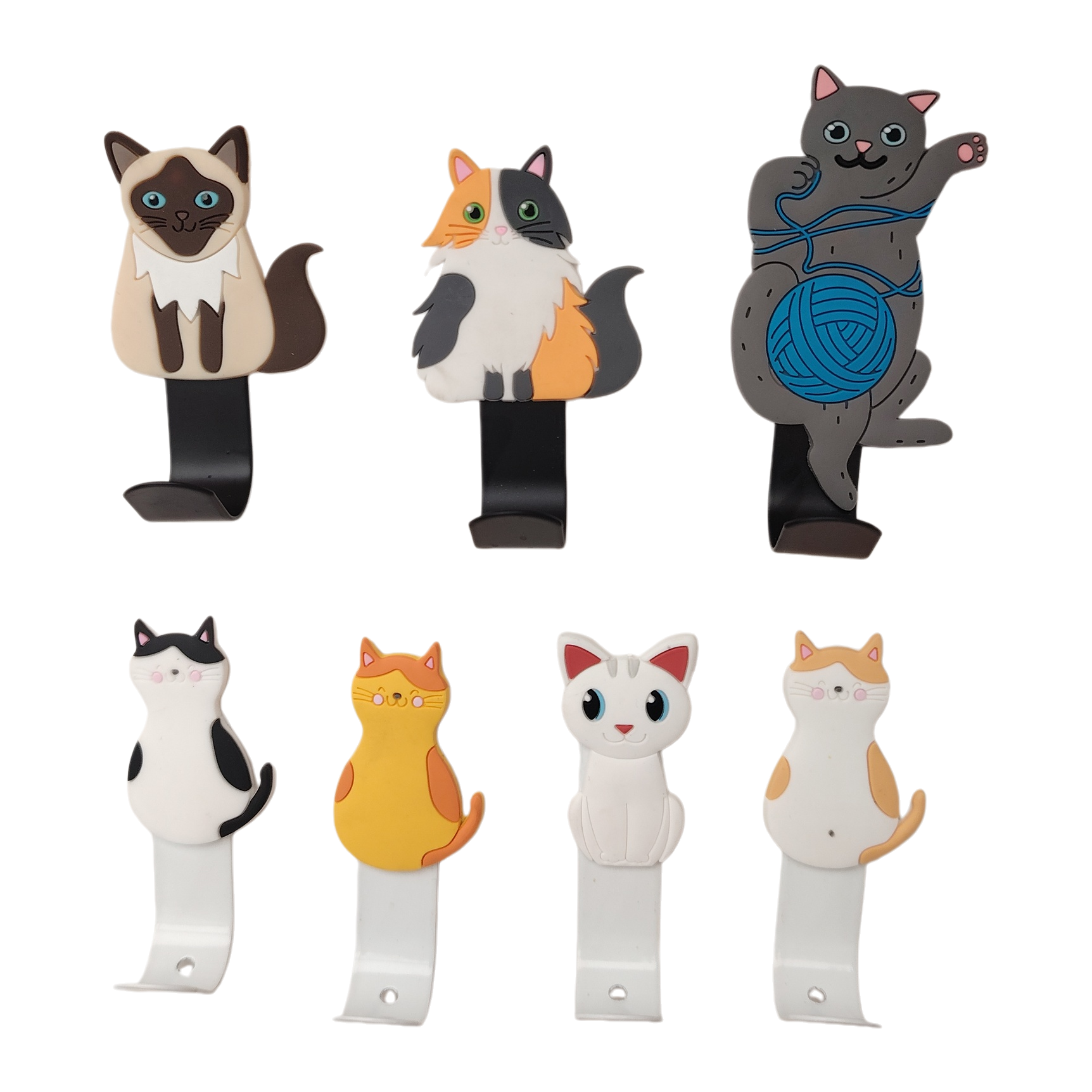 Tong Cat no-hole, traceless adhesive hook, home bathroom towel, entrance key hook, cute soft rubber, strong wall-mounted storage hook, dormitory door back coat and hat hanger Item Picture