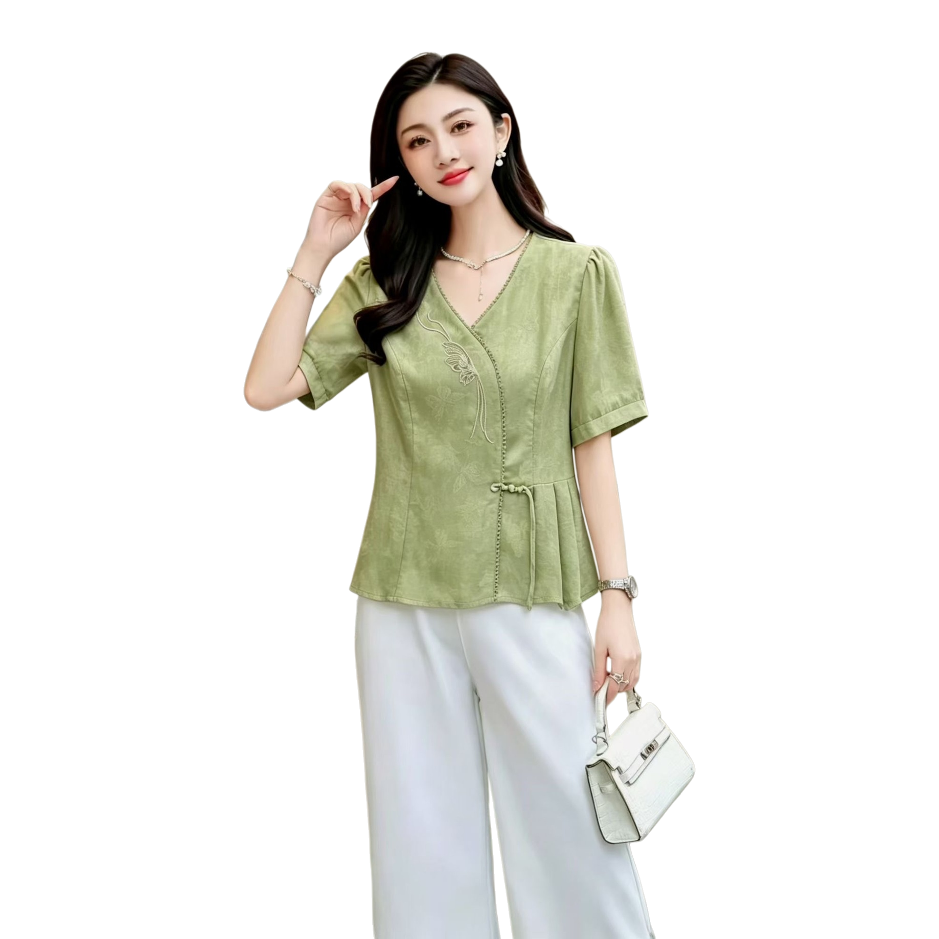 A new elegant green top for summer fashion Item Picture