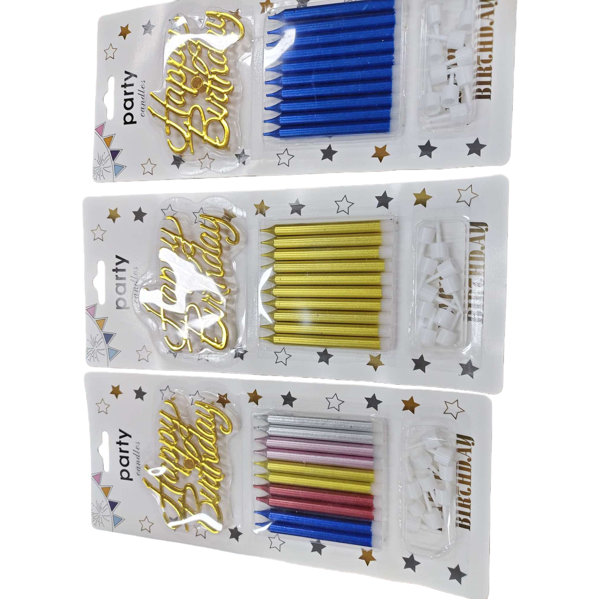 Colorful birthday candle set, children's party decoration candle gift box, multi-color mixed packaging Item Picture