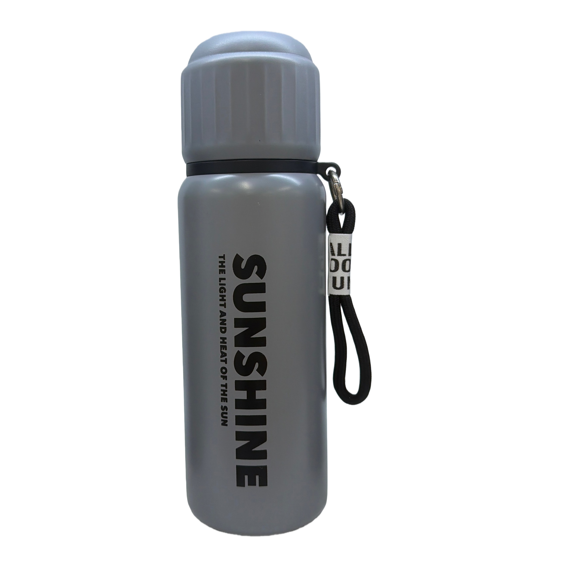 Grey simple insulated water cup 350ml, stainless steel vacuum insulated, portable for outdoor sports Item Picture