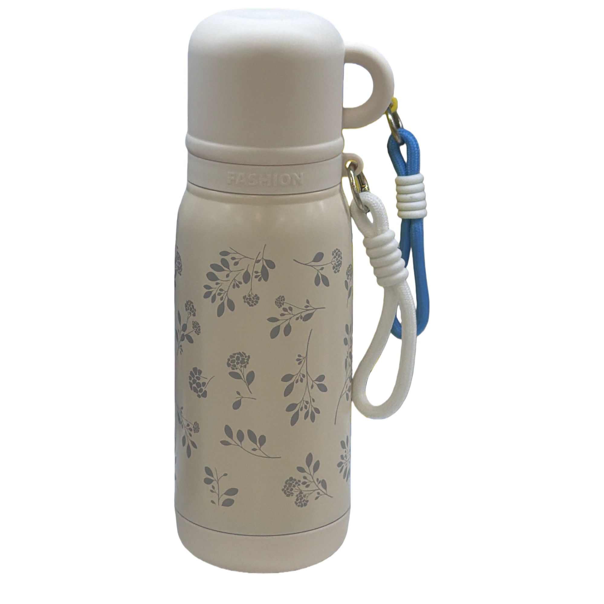 Beige floral patterned insulated cup, 304 stainless steel vacuum insulated portable water cup Item Picture