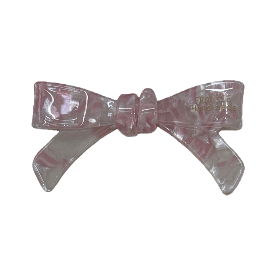 Pink transparent bow hairpin, a sweet and cute girlish headwear Item Picture