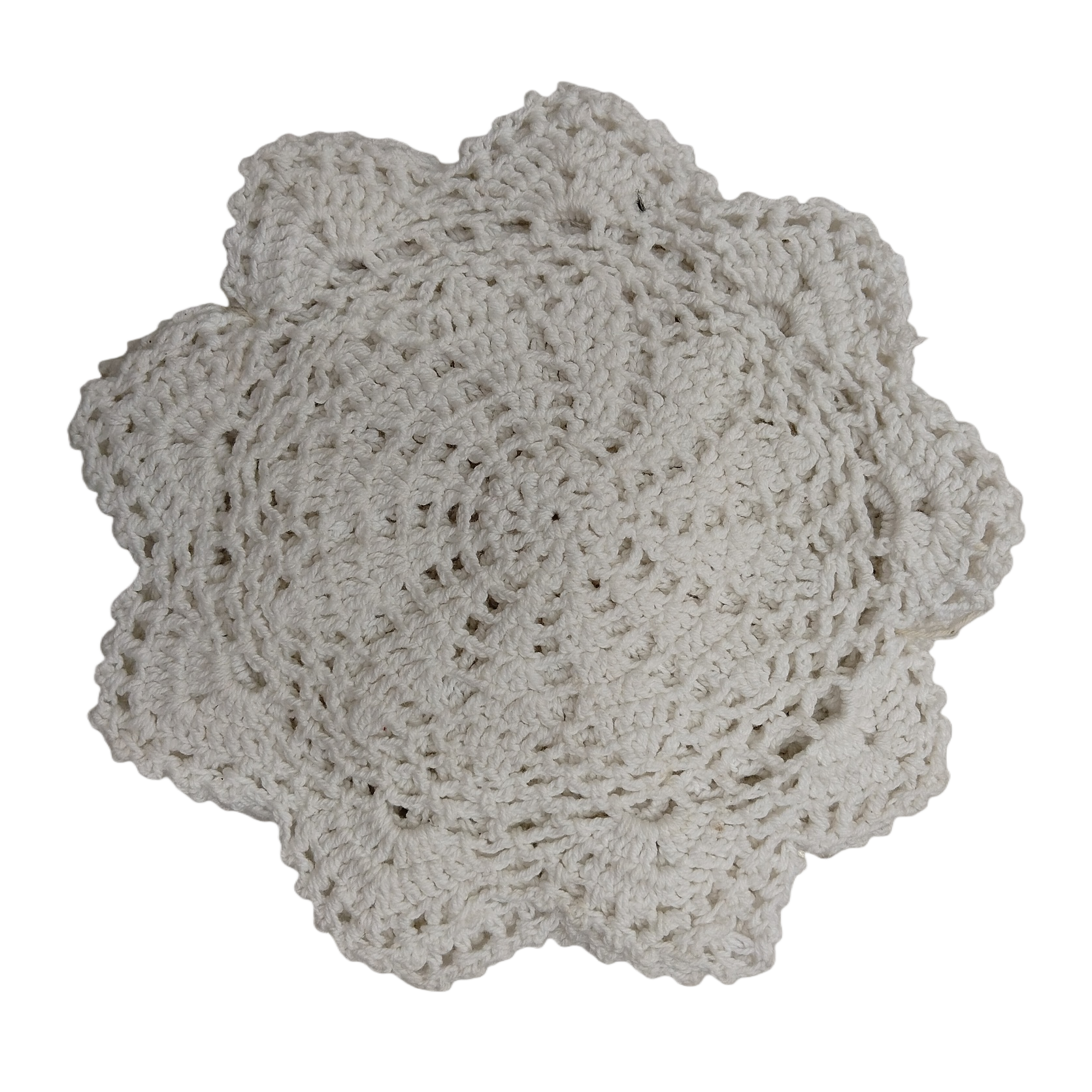 White crocheted flower-shaped cushions for home decoration, round table MATS, flowerpot MATS, teacup MATS, indispensable cushions on antique shelves, hand-woven Item Picture
