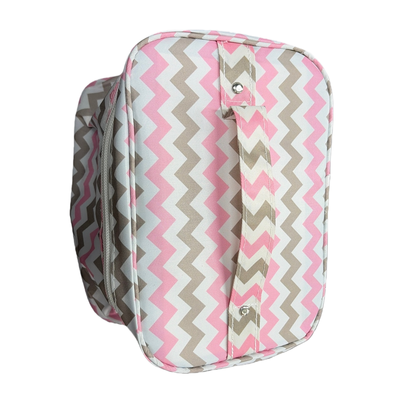 Pink, brown and white wavy pattern handbag, a fashionable, simple and versatile single-shoulder bag for women Item Picture