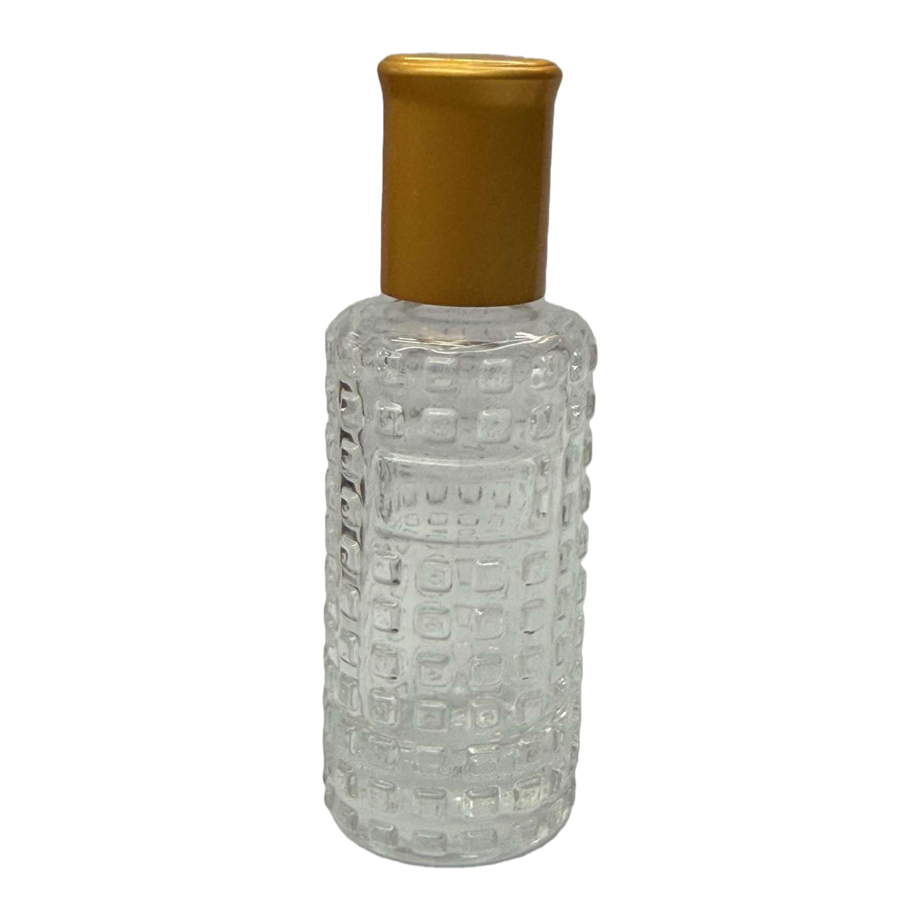قارورة نبيذ ذهبية على غطاء زجاجي شفاف مزود بمسطحات مربعة Item Picture
