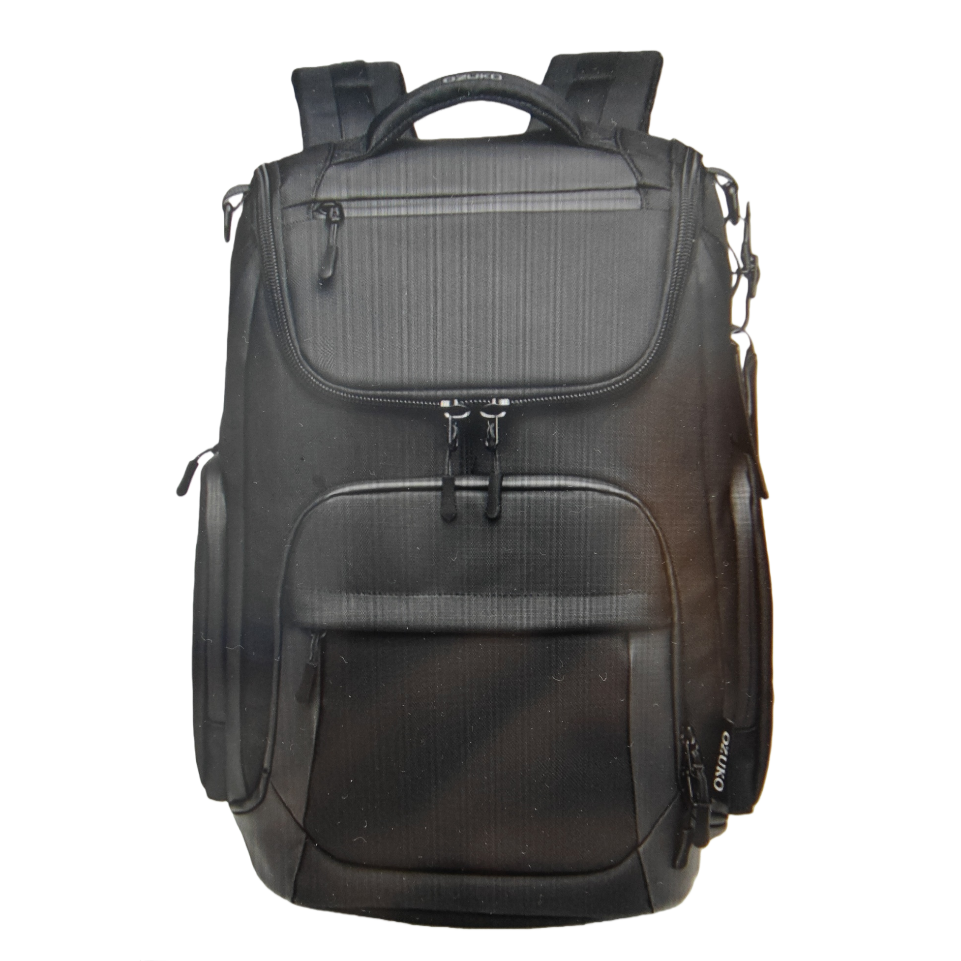 Black backpack with nylon waterproof large capacity, simple design for commuting and business Item Picture