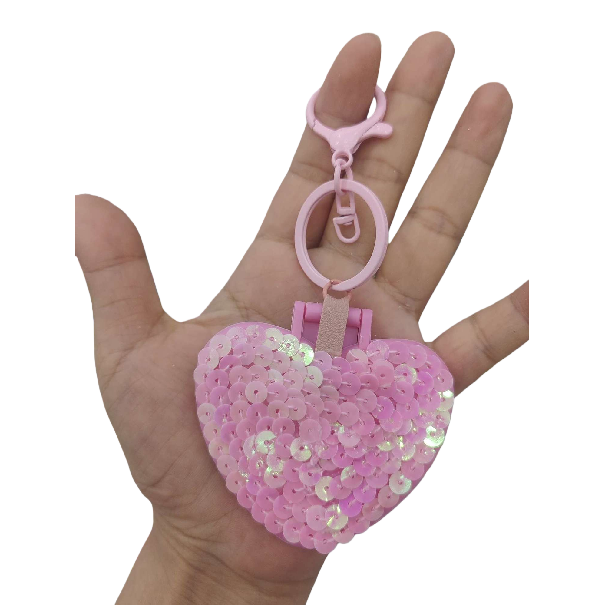 مفاتيح على شكل قلب وردي لامع Item Picture