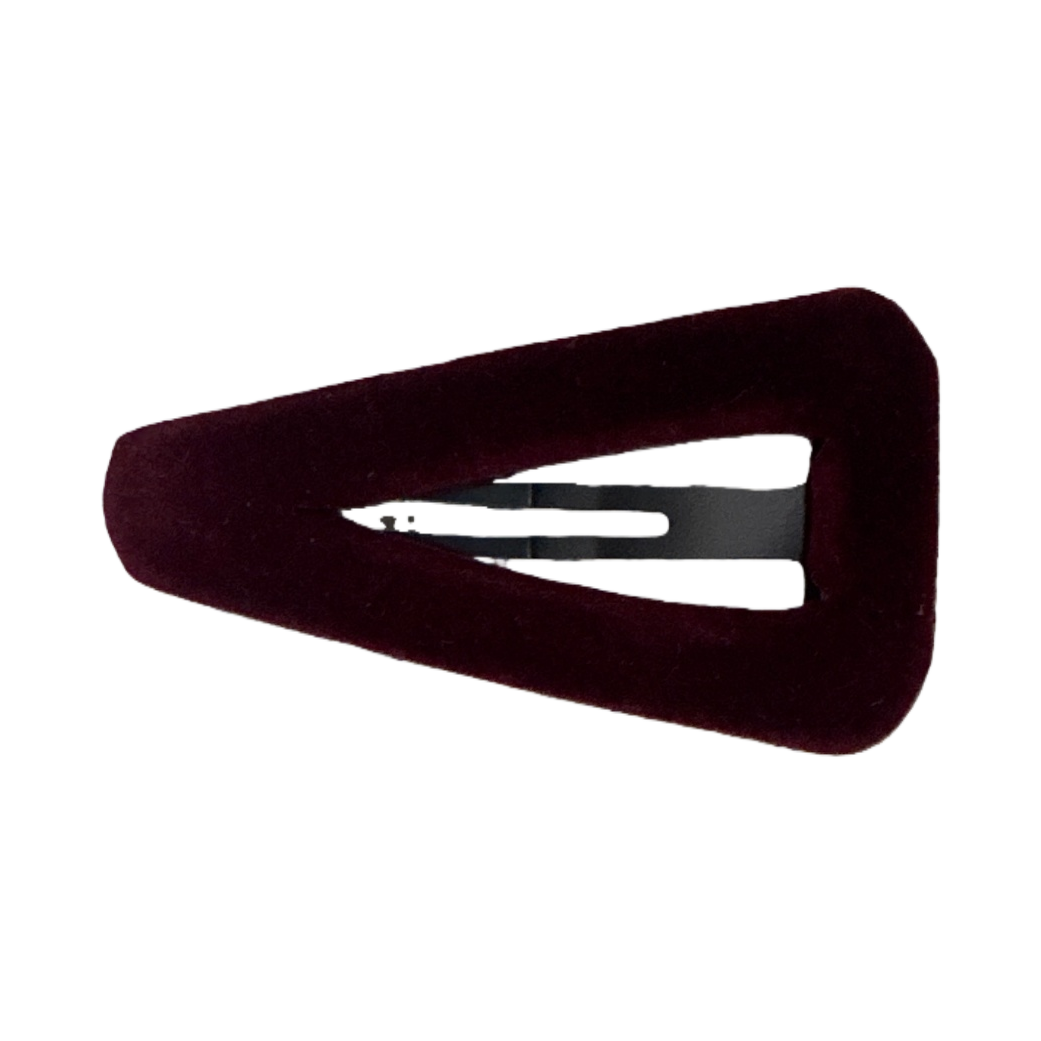 A simple and versatile Korean-style hairpin in wine red suede for women Item Picture