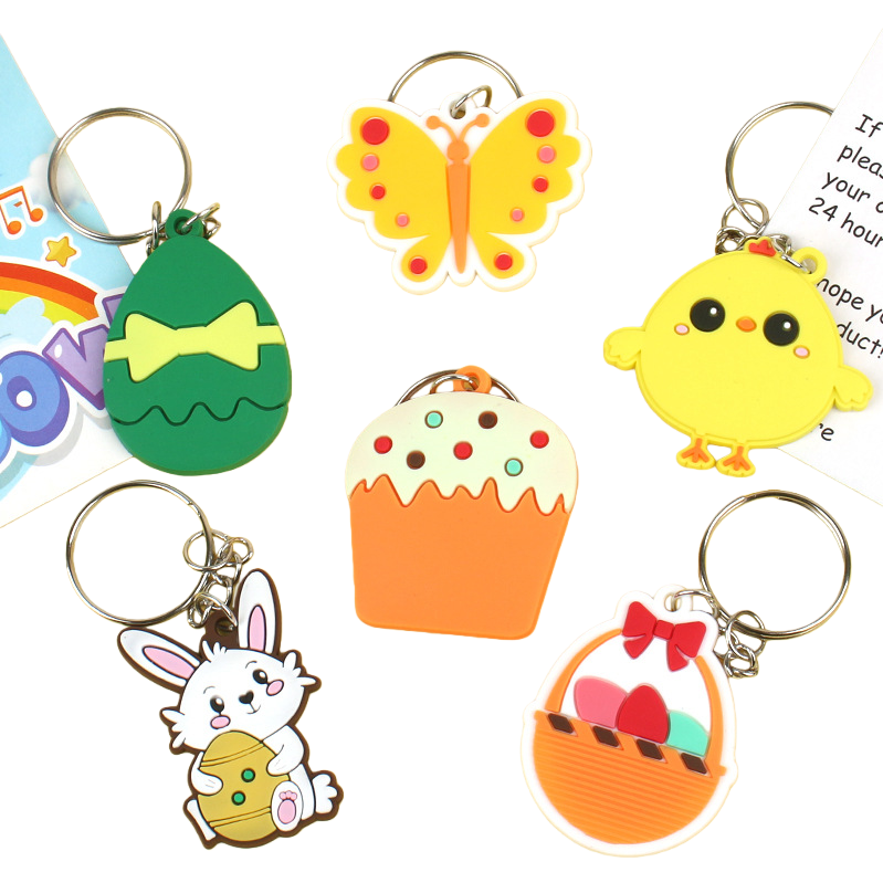 Creative cartoon Easter pendants, silicone PVC Easter eggs, rabbits, chicks, keychains, bags, schoolbags, decorative small accessories, cross-border e-commerce sources, cultural and creative small gifts Item Picture