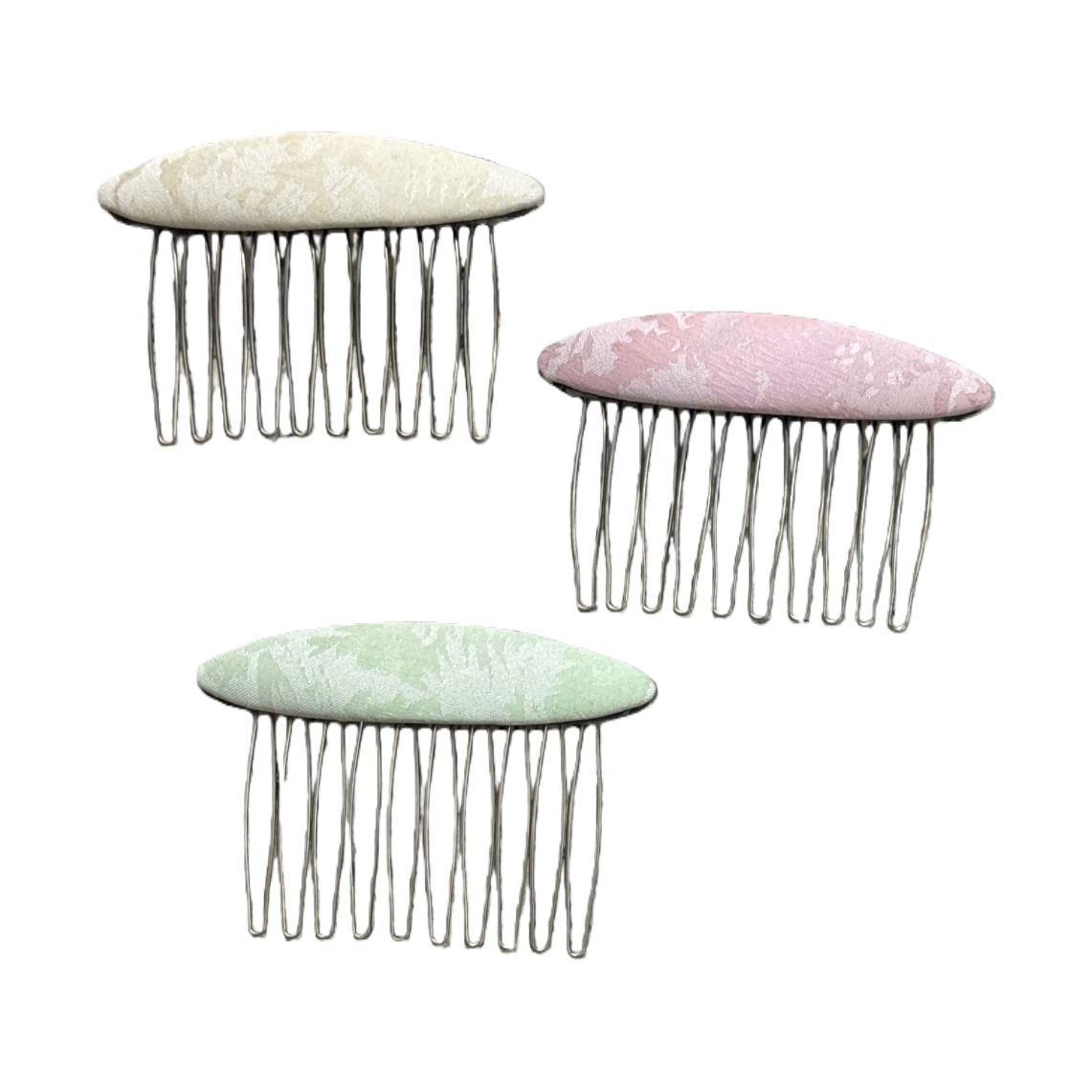 The three-color fabric hair comb is a soft massage comb that won't damage your hair. It's a portable comb for home use Item Picture