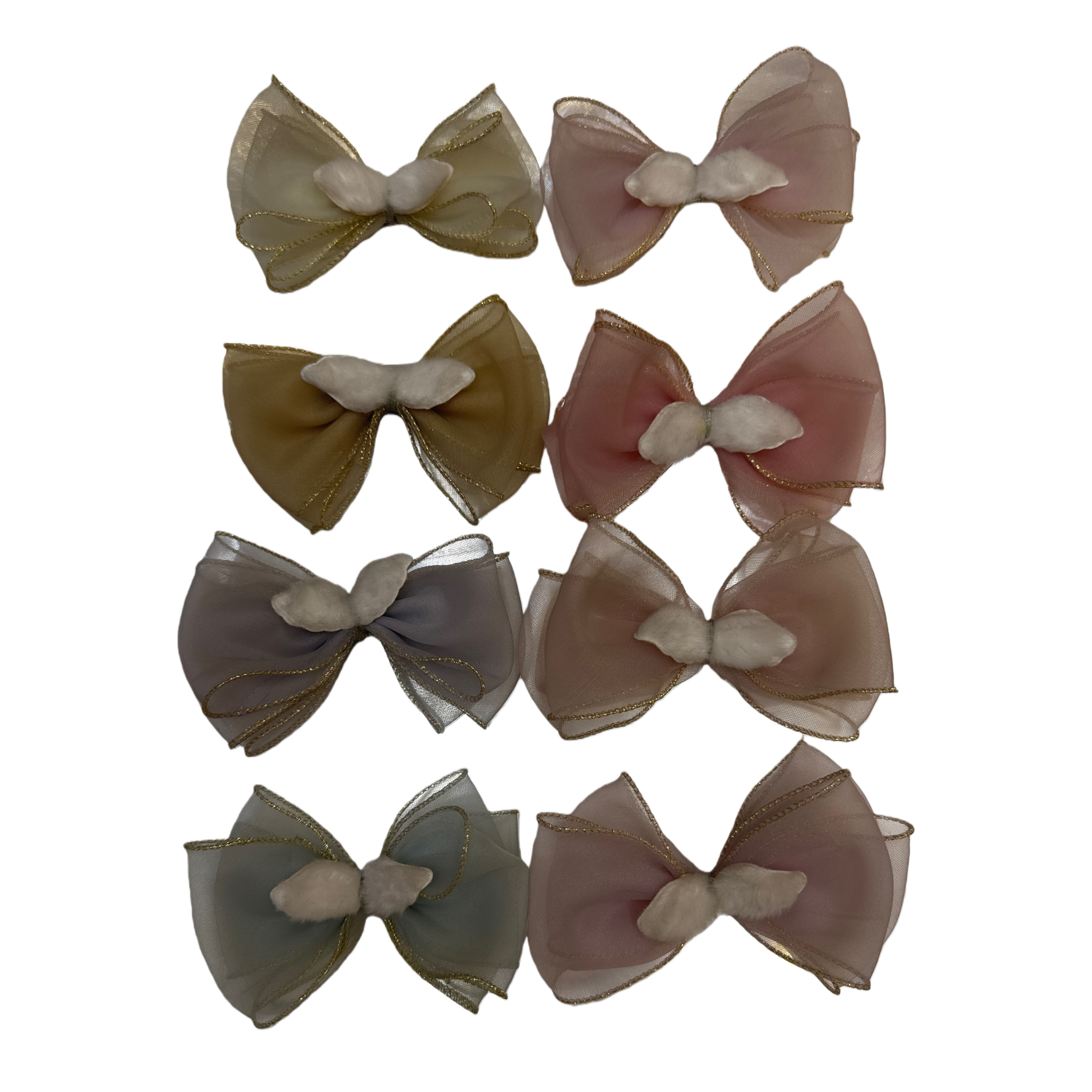 Colorful gauze bow hair clips are suitable for both girls and adults. They are light, breathable, sweet and cute Item Picture