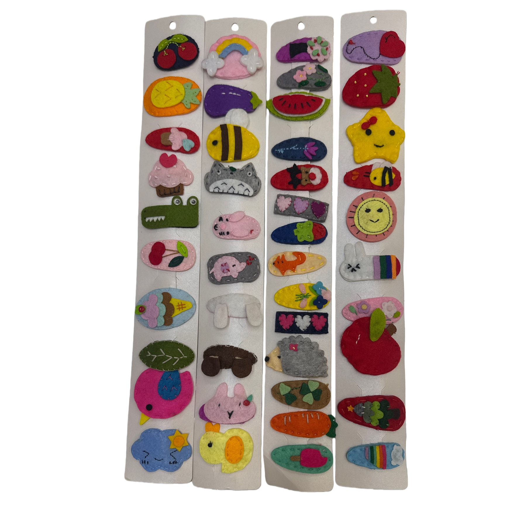 Colorful felt hair clip set, children's cute cartoon hair accessories, multi-color combination, creative handcrafted Item Picture