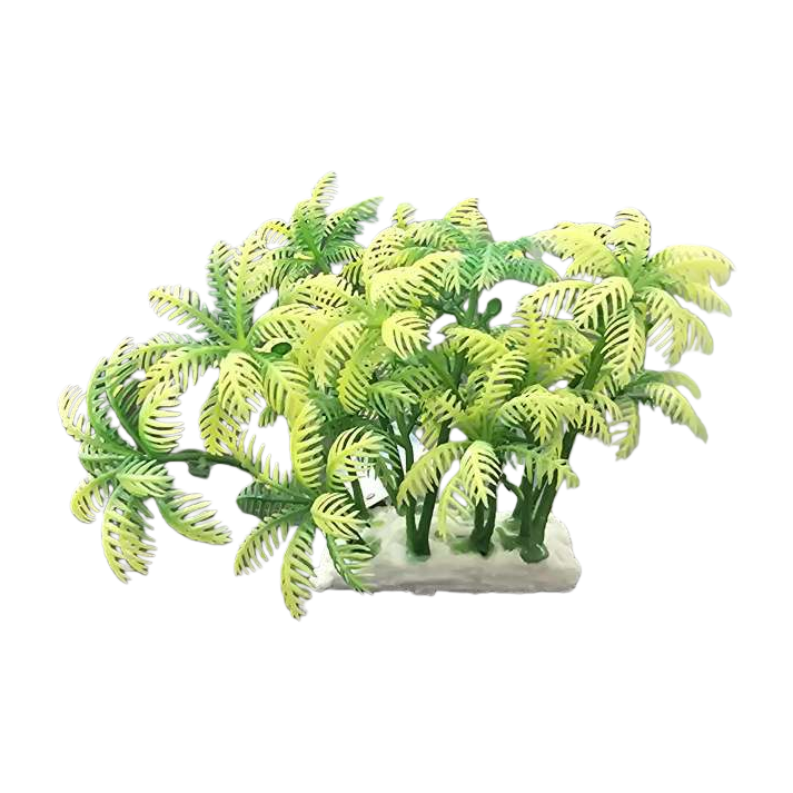 Green and yellow plastic palm tree decorative items for home, courtyard and balcony Item Picture