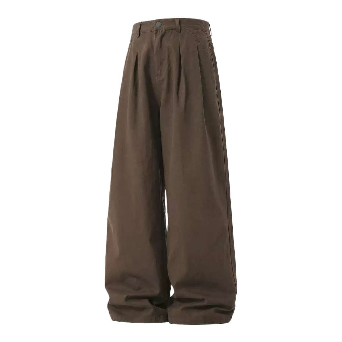 Brown high-waisted wide-leg pants with a slimming feel, casual nine-inch pants for women Item Picture