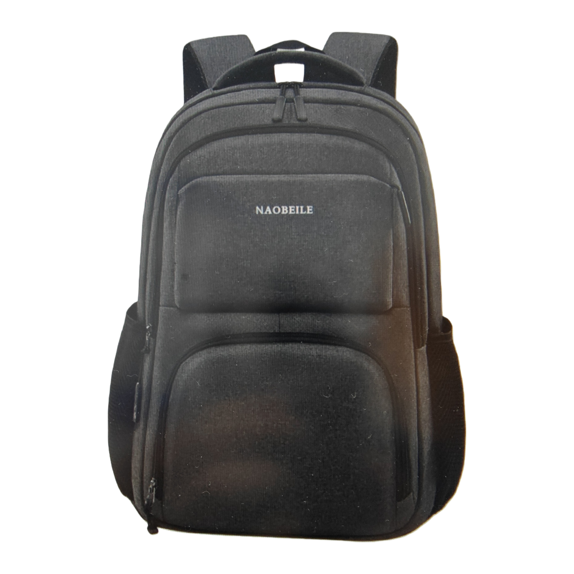 The grey wear-resistant nylon commuter backpack is lightweight and has a large capacity Item Picture