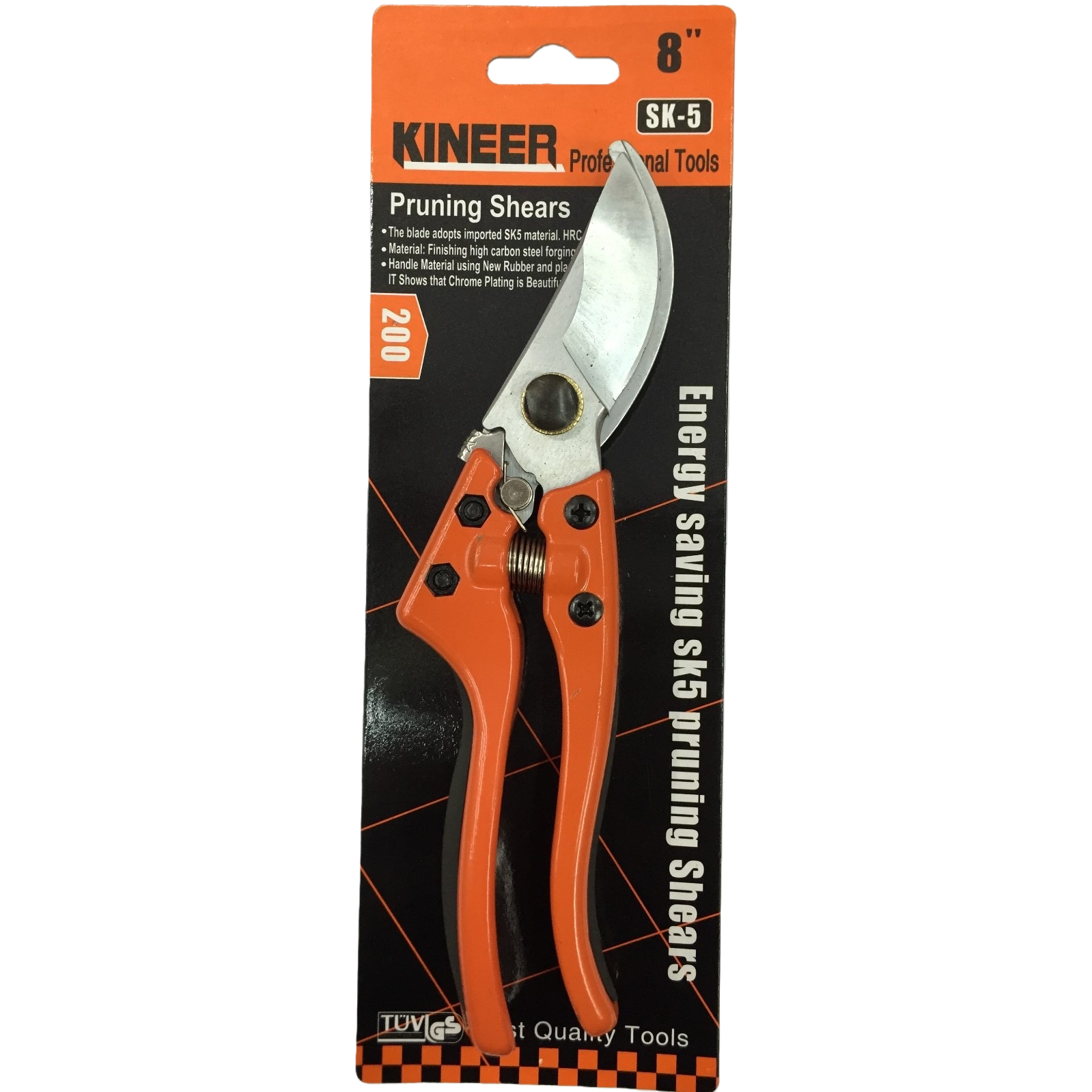Orange handle garden pruning scissors, stainless steel sharp, household garden scissors Item Picture