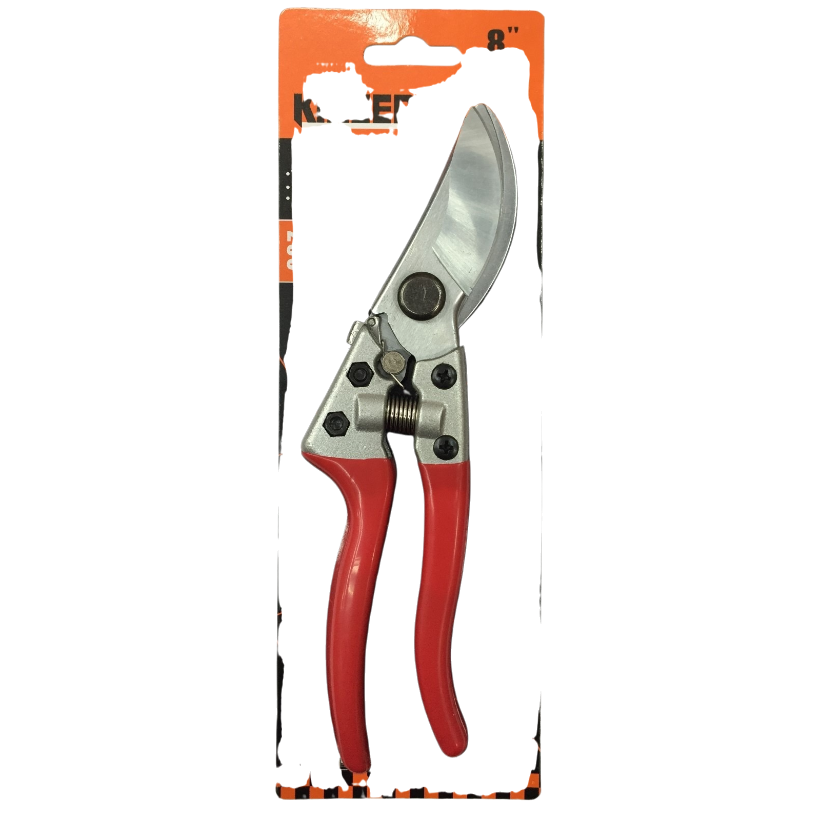 Red handle, silver blade, stainless steel, high hardness, sharp and effortless garden pruning shears Item Picture