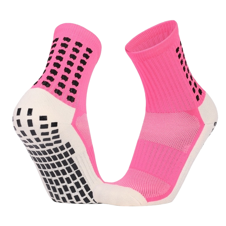 Pink anti-slip socks, pure cotton sweat-absorbing and breathable women's home sports socks Item Picture