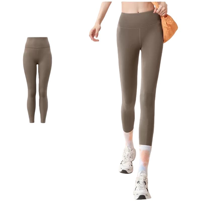 Grayish-green peach-bottomed, high-waisted, slimming yoga pants for women's sports and fitness, elastic and form-fitting Item Picture