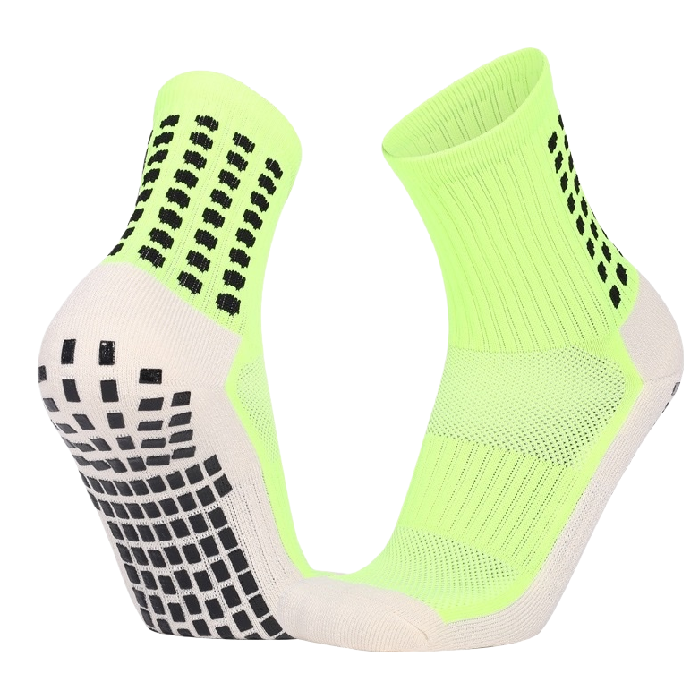 Fluorescent green sports socks for both men and women, breathable, sweat-absorbing and elastic cotton socks Item Picture