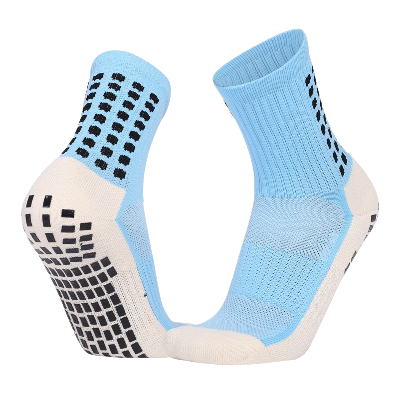 Light blue anti-slip cotton socks, sweat-absorbing and breathable sports and casual socks for both men and women Item Picture