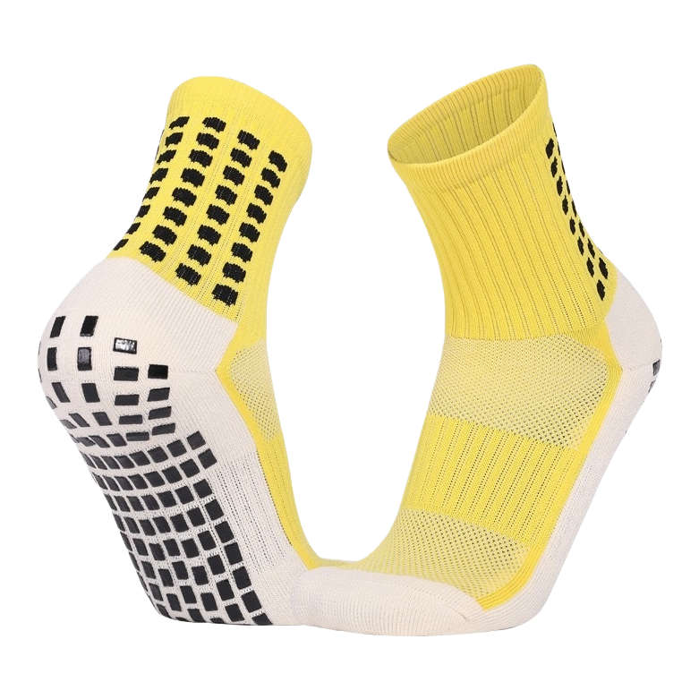 Yellow sports socks made of breathable, sweat-absorbent and elastic cotton, unisplus-style Item Picture