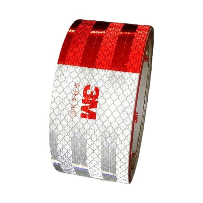 Red and white reflective tape for traffic safety warning, high-brightness reflective, wear-resistant and weather-resistant Item Picture