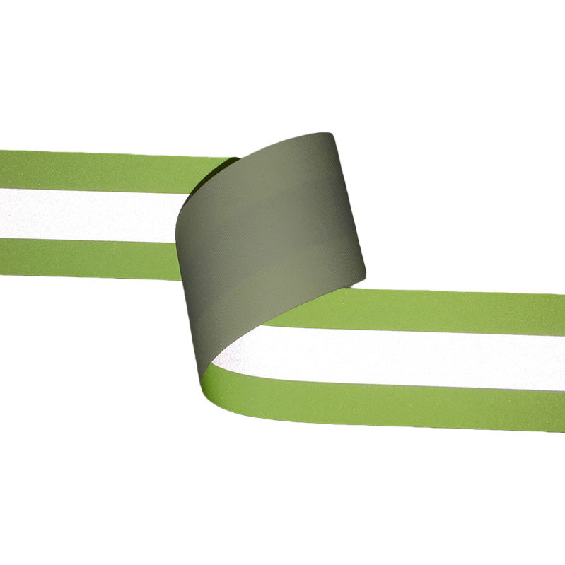 Green striped reflective tape safety warning reflective material for outdoor night use Item Picture