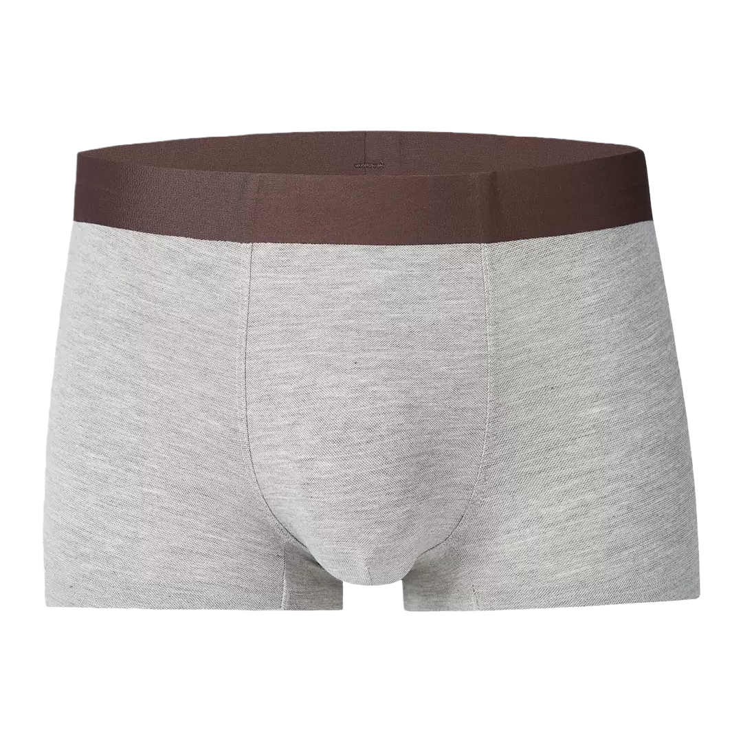 Grey pure cotton men's underwear with flat corners, comfortable, breathable and simple basic style Item Picture