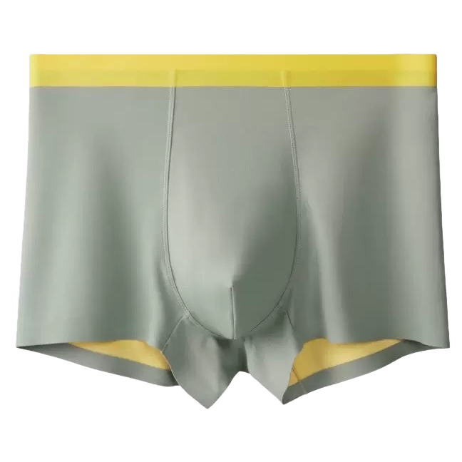 Grey pure cotton men's underwear, comfortable and breathable, with flat corners at the four corners Item Picture