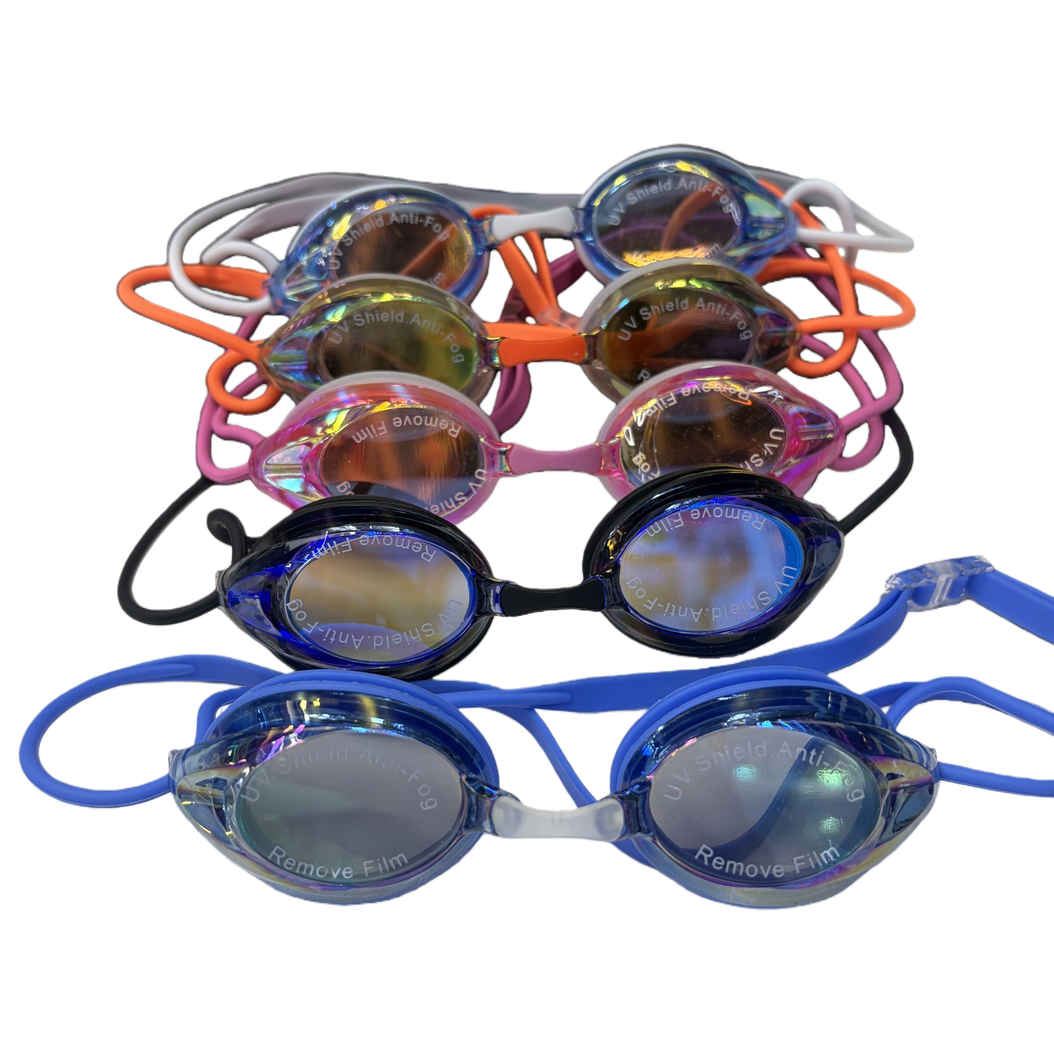 Colorful swimming goggles, anti-fog high-definition silicone swimming goggles, comfortable and snug swimming goggles for both men and women Item Picture