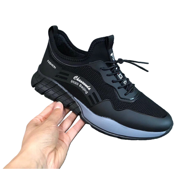Black sports shoes are breathable, shock-absorbing and lightweight, suitable for both men and women as casual running shoes Item Picture